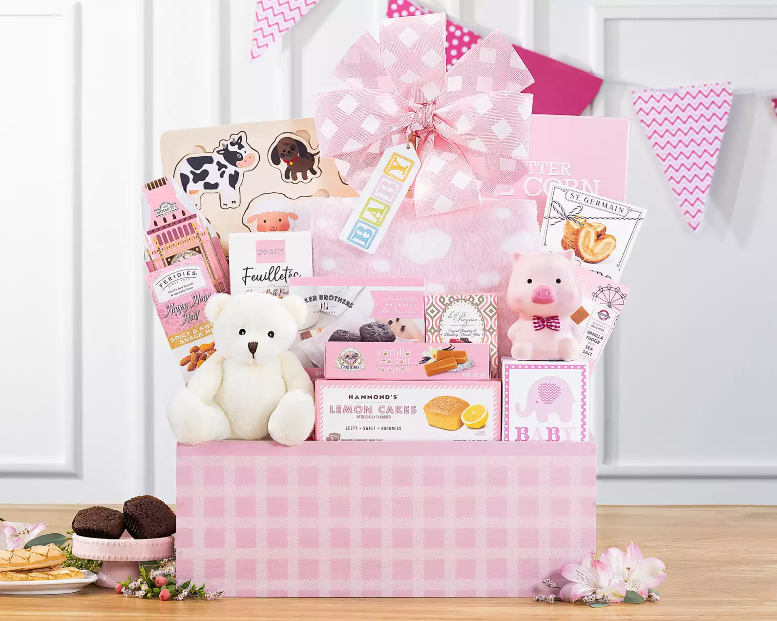 Supreme Baby Pink Newborn Gift Basket