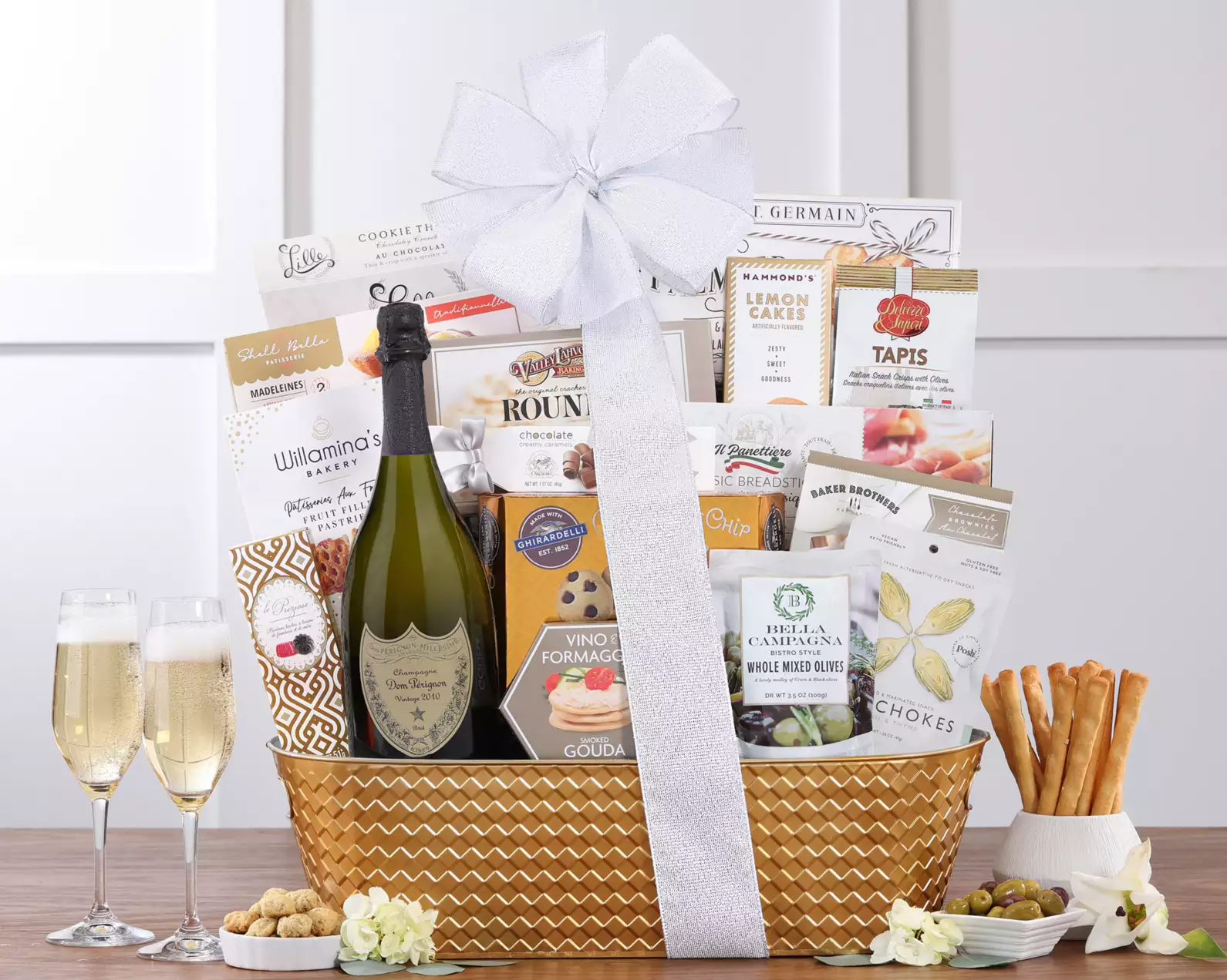 Grand Celebration Dom Perignon Gift Basket (Free Ground Shipping)